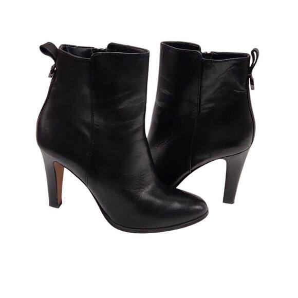 COACH Jemma Leather Heeled Ankle Bootie Women 9.5B Black Elegant Classic Busines - Picture 4 of 14